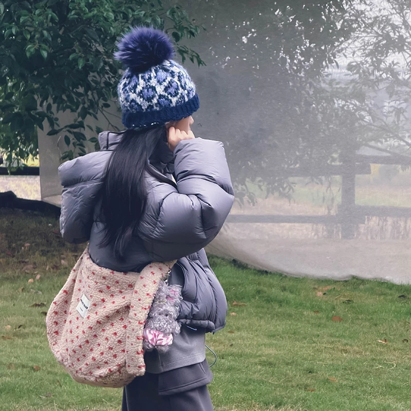 冷大娘  秋冬百搭单肩毛绒爱心斜挎包简约休闲手提单肩包亲子款