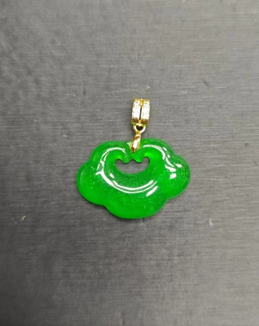 满绿翡翠如意吊坠H336
