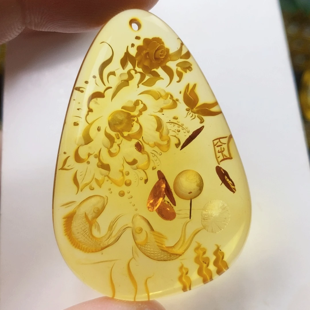 【闪购商品】琥珀（花珀）吊坠(不含链)未镶嵌