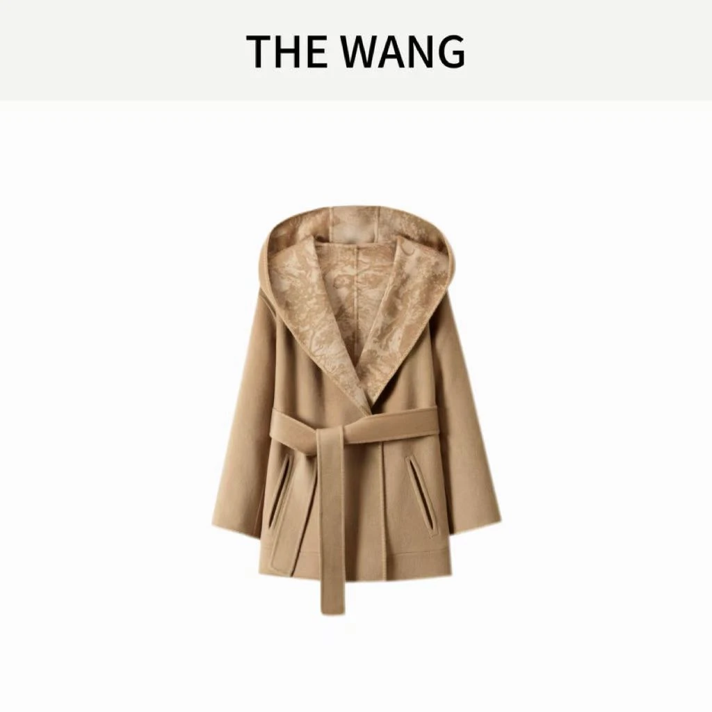 【WANGSAURA】迷雾丛林新黑标印花手工双面呢羊毛大衣K9530