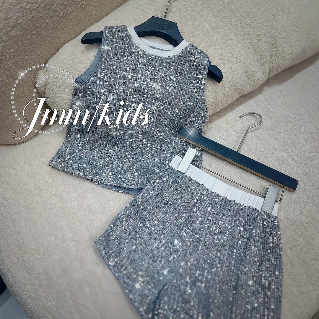 F127 时尚黑色亮片蝴蝶结背心简约百搭