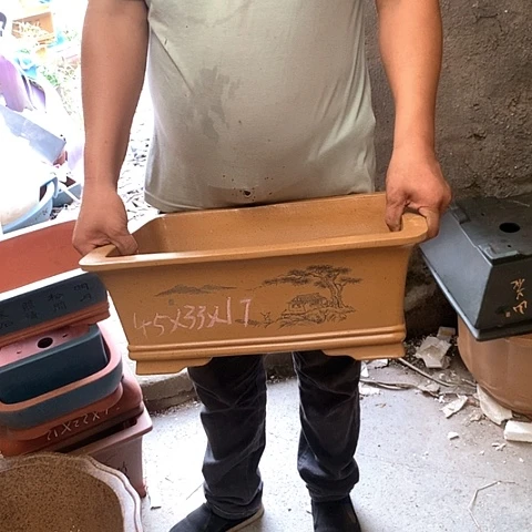 紫砂花盆手工艺品