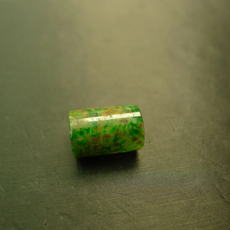 #I543黄加绿天然A货老翡翠路路通转运珠桶珠吊坠