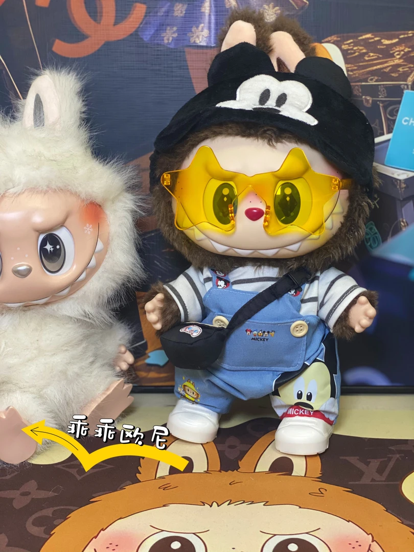 【仅娃衣套装】乖乖欧妮手工拉布布labubu38cm米奇娃衣套装不含娃娃
