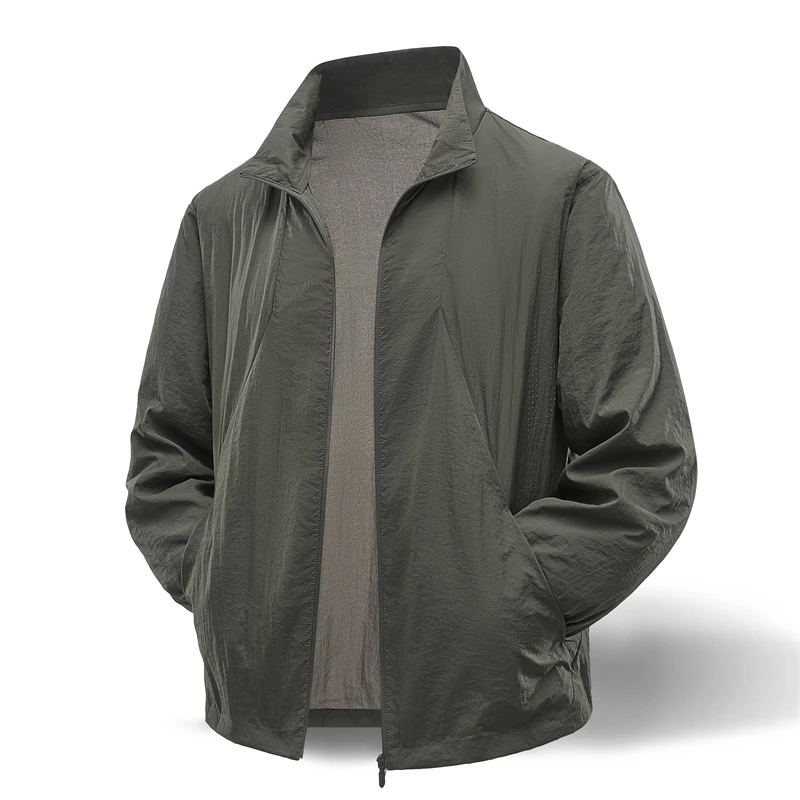 UPF50+男士冰丝防晒衣男夏季透气皮肤衣情侣立领防晒服开衫外套