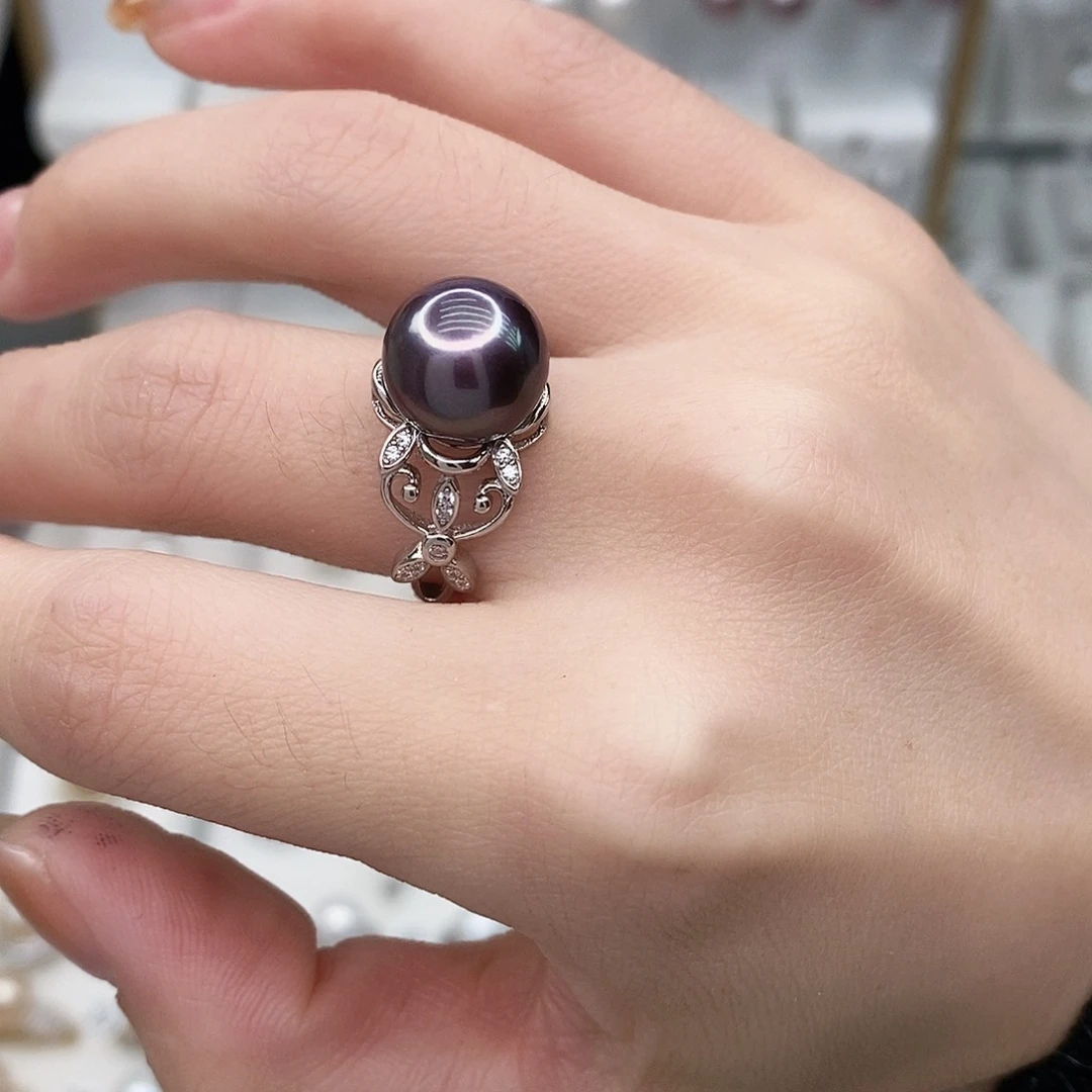 颈饰银S925镶嵌淡水珍珠粉*糖