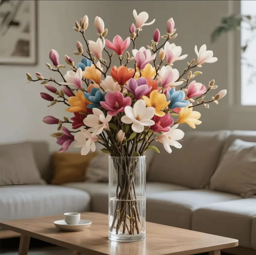 水培玉兰鲜枝带花苞遇水开花室内外耐寒浓香花卉绿植好养活