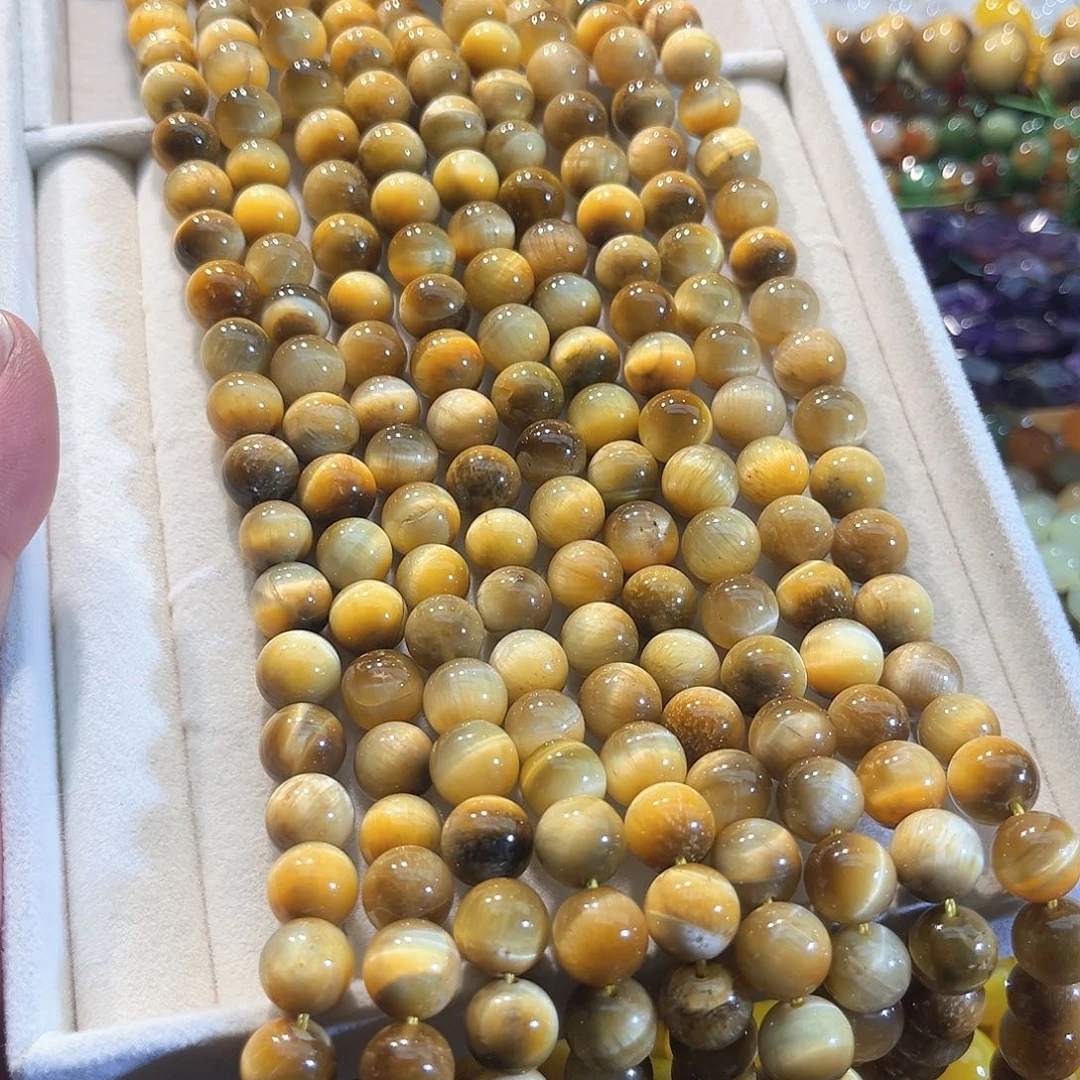 玛瑙/玉髓合金珠宝半成品金虎眼A货10mm