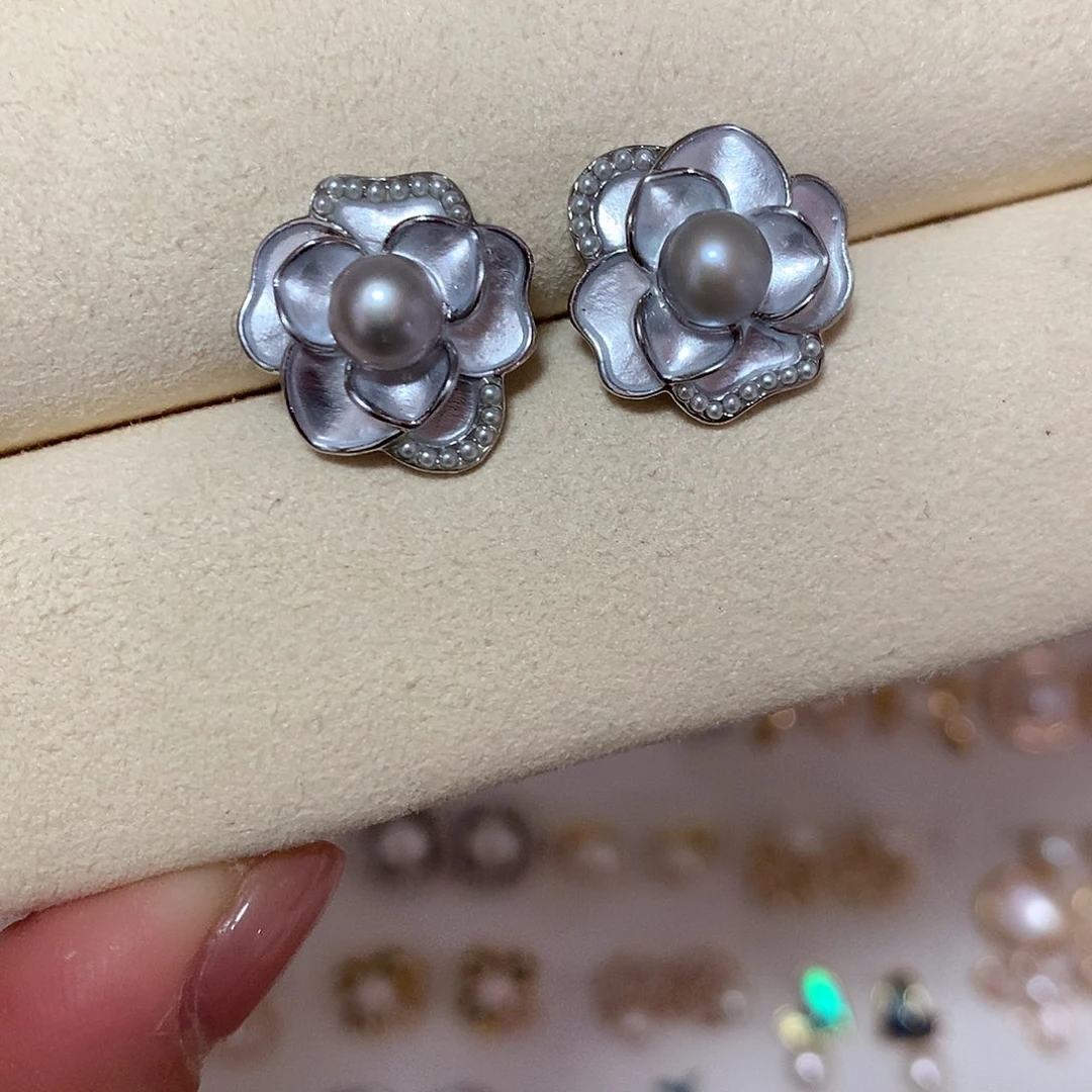 淡水珍珠耳饰合金