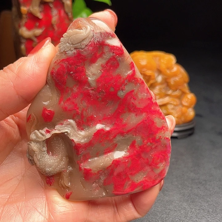 鸡血石昌化鸡血石把件摆件