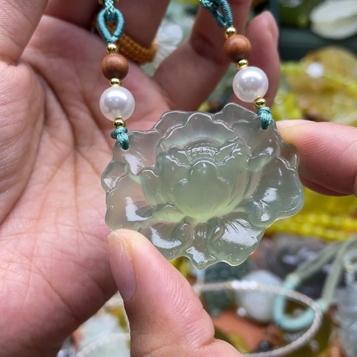 岫玉未镶嵌锁骨链毛衣链