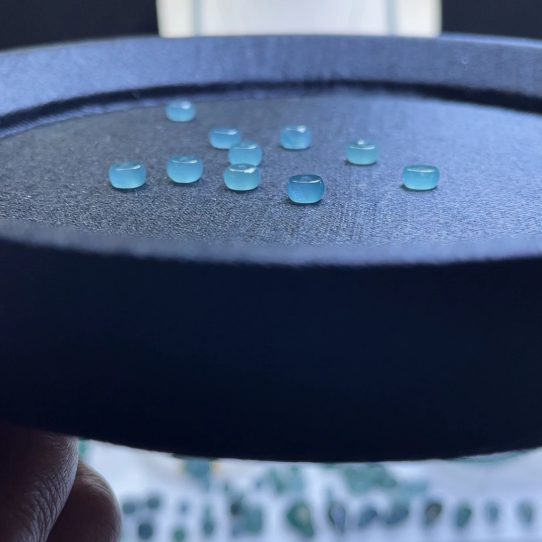 翡翠散珠天然A货翡翠卡5.2算盘珠10颗