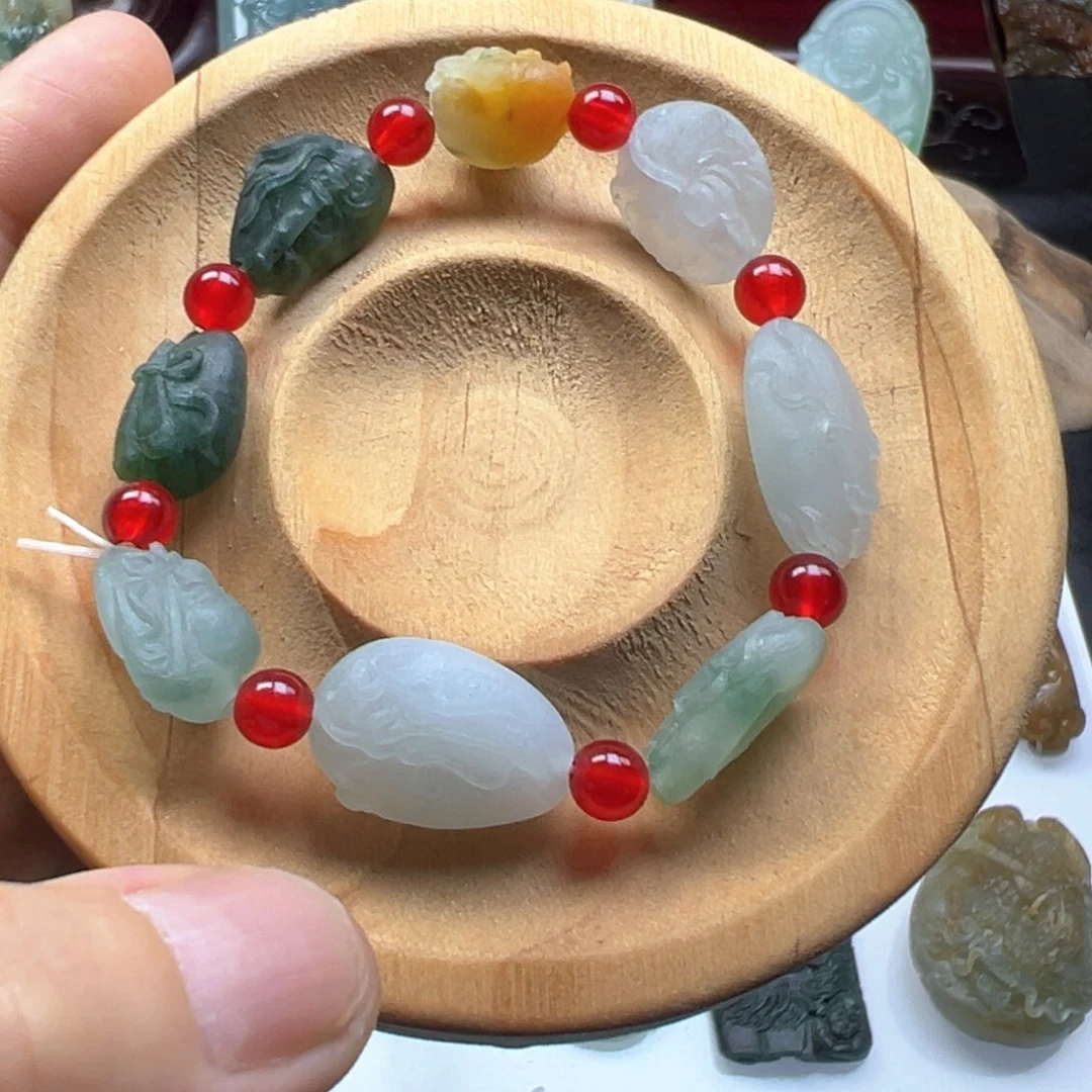 定制翡翠未镶嵌缅甸翡翠A货暗八仙