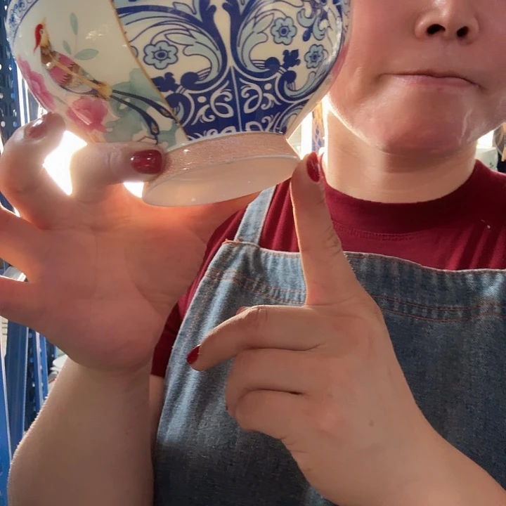 外贸尾单高温陶瓷微瑕骨瓷花鸟面碗