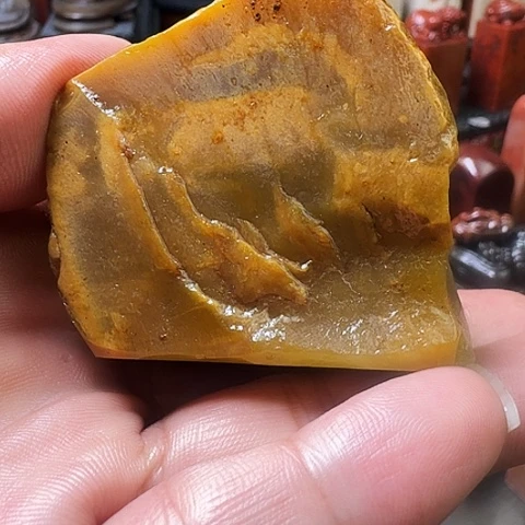 寿山石清***茶寿山掘性石