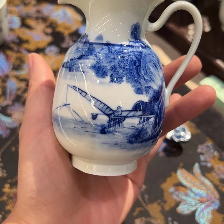 微瑕怡琅柴窑手工手绘分酒器