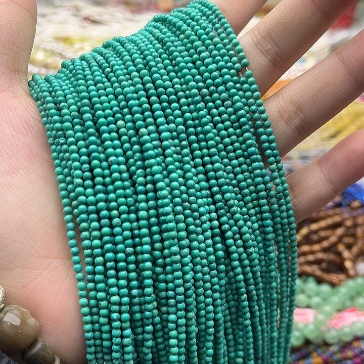 玛瑙/玉髓珠宝半成品未镶嵌一条2mm左右绿松松