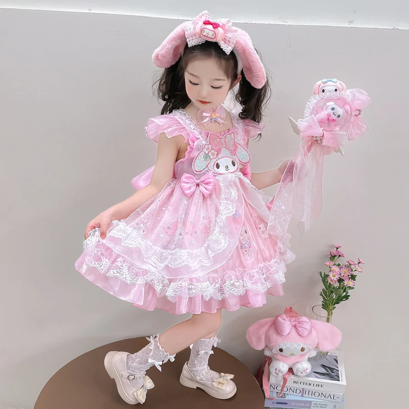 女童连衣裙夏装儿童洛丽塔公主裙女孩夏季生日礼服宝宝美乐蒂裙子