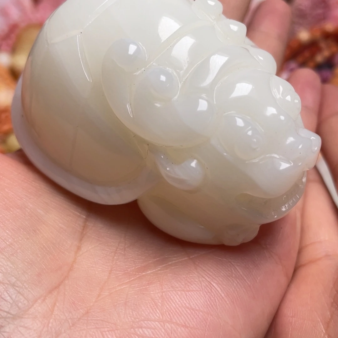 流***氓非金属珐琅玉化龙龟手把件