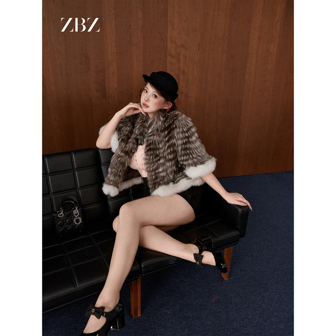 周白子 10/20 新品【手工车条 银狐精灵】100%银狐外套ZTLS0015