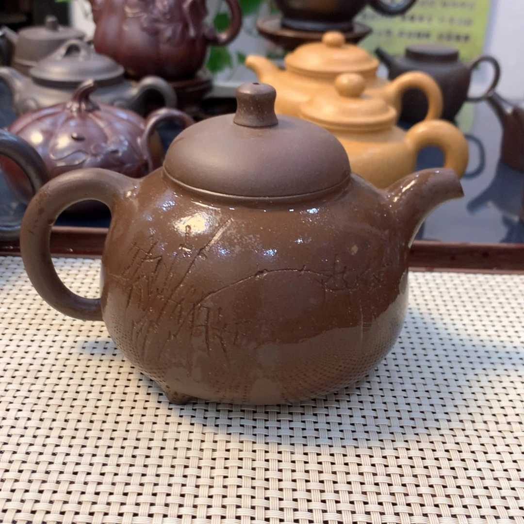 茶壶紫砂宜兴原矿紫泥450cc