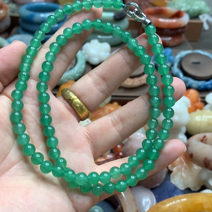石英质玉（黄龙玉）合金颈饰