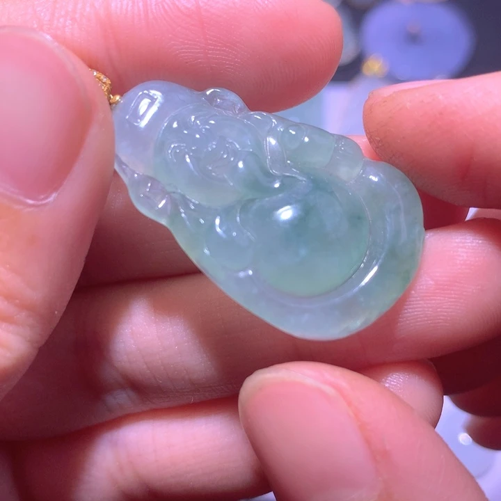 颈饰18K金镶嵌翡翠翡翠