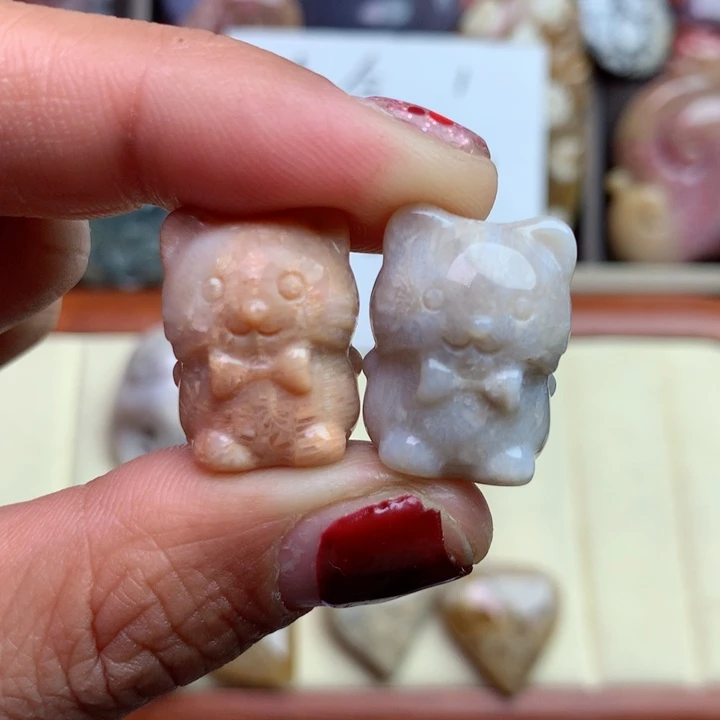 硅化珊瑚（珊瑚玉）颈饰未镶嵌