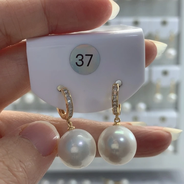 淡水珍珠耳饰银S925镶嵌