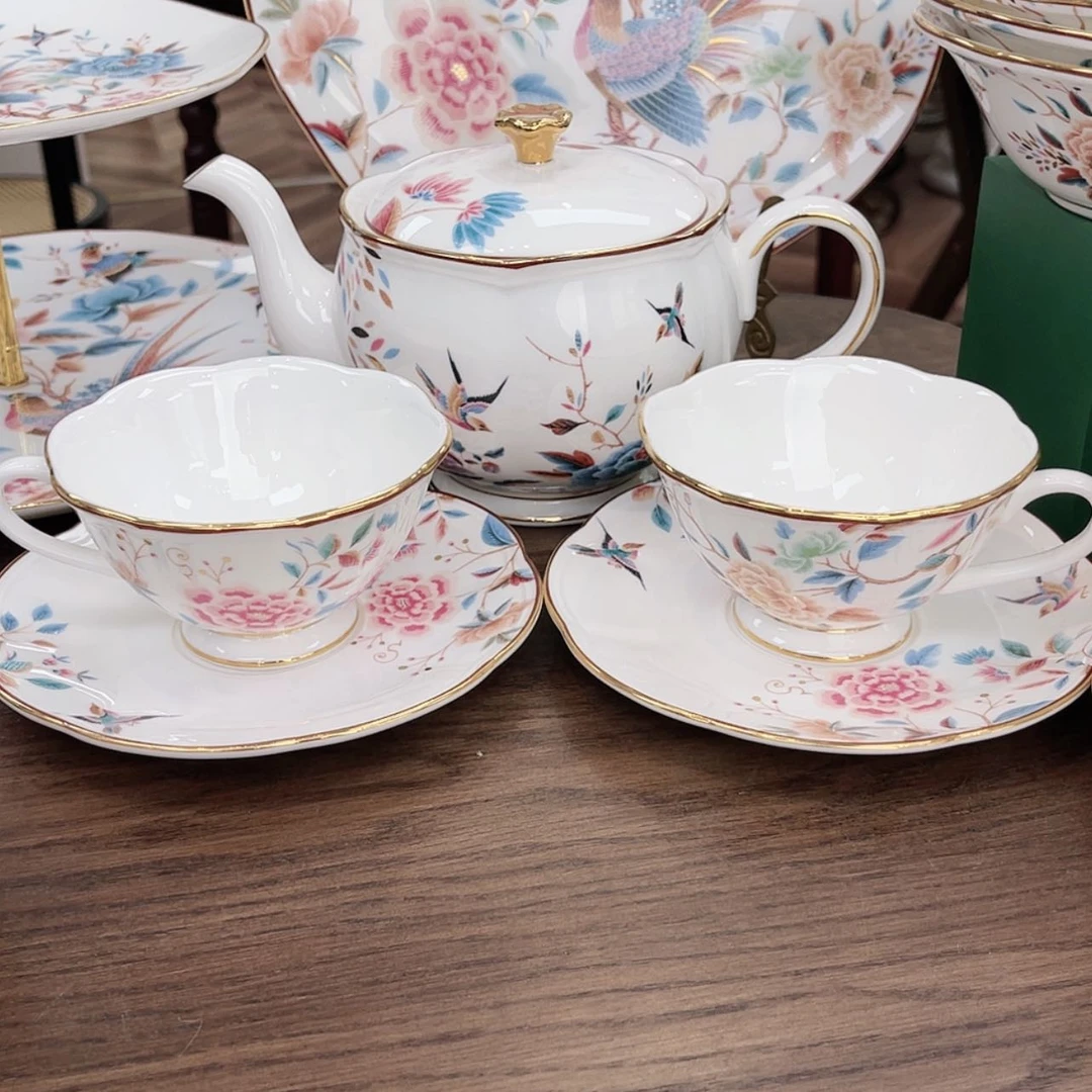 【闪购商品】瓷片一壶2杯碟——-//———