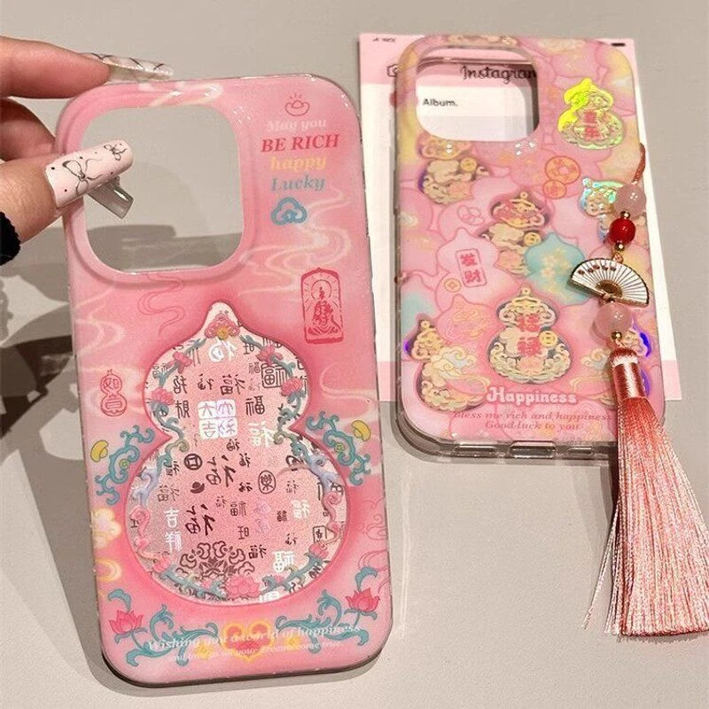 小红书爆款百福葫芦适用苹果16promax手机壳iPhone15新中式14流