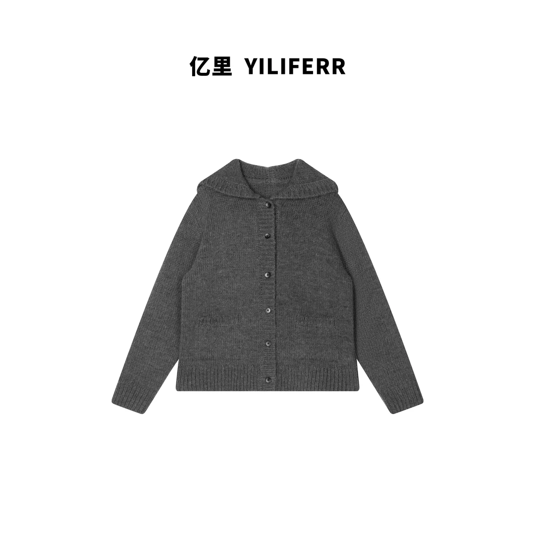 【【YILI显瘦女装】慵懒氛围感美式复古连帽扭花时尚百搭外套Y0242