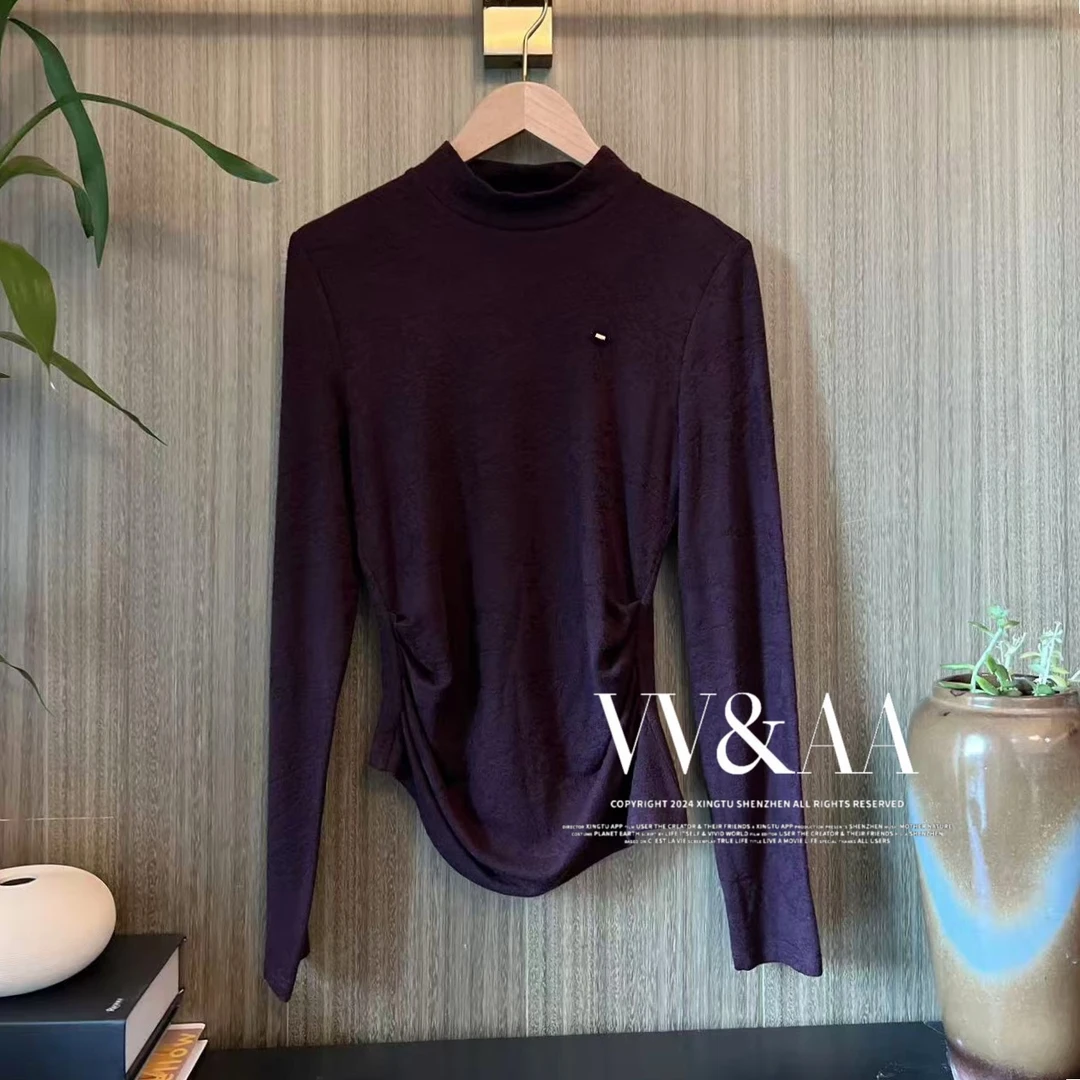 VV&AA 时尚百搭显瘦休闲修身长袖打底衫 D6556