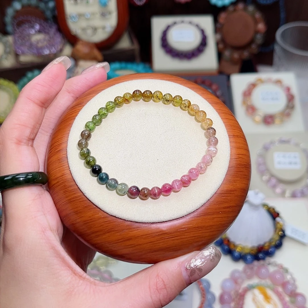 水晶手串未镶嵌孙**?5m碧玺