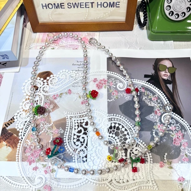 宁宁家滴流珍珠手机斜跨链