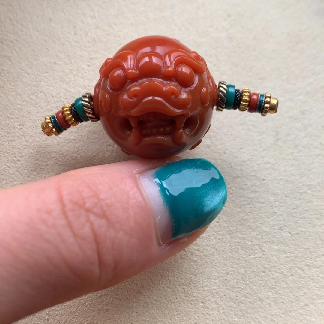 南红玛瑙未镶嵌保山天然原矿南红19mm+貔貅珠