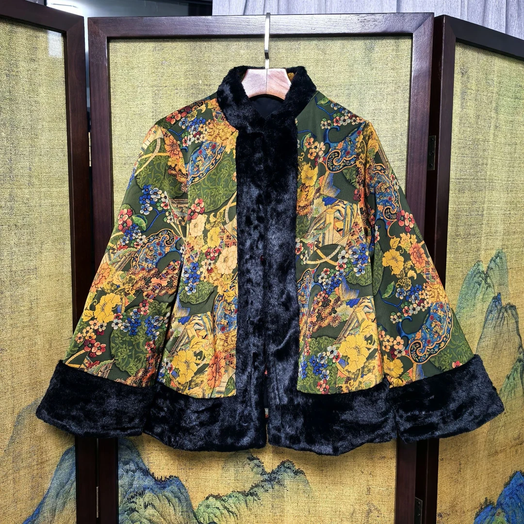 棉衣常规款保暖秋冬民族风复古女加厚新中式唐装外套棉服盘扣