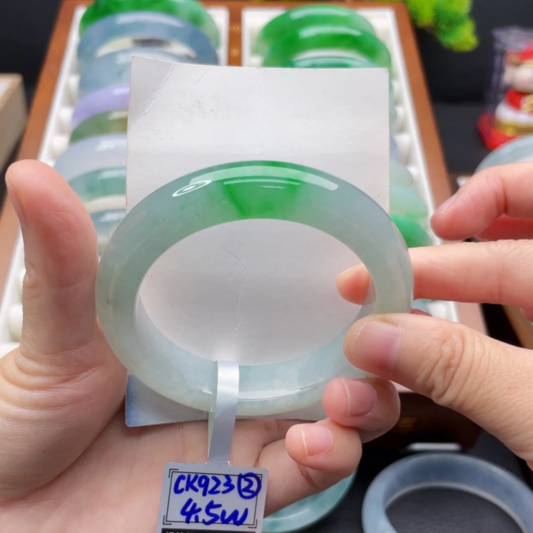 翡翠未镶嵌手镯52.5阳绿