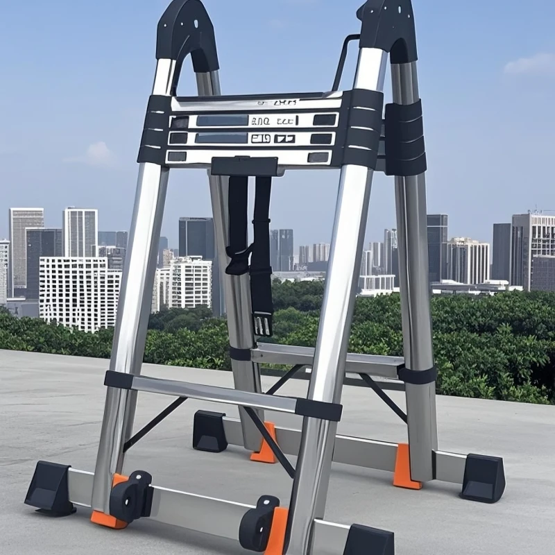 【不锈钢】（升级配）高端伸缩梯子多功能竹节梯子人字梯折叠梯步梯工