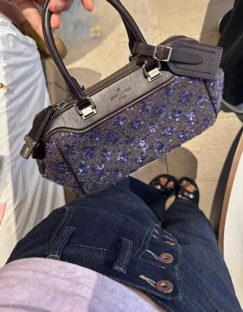 95新 LouisVuitton/路易威登 紫色亮片巴比龙包 16496080