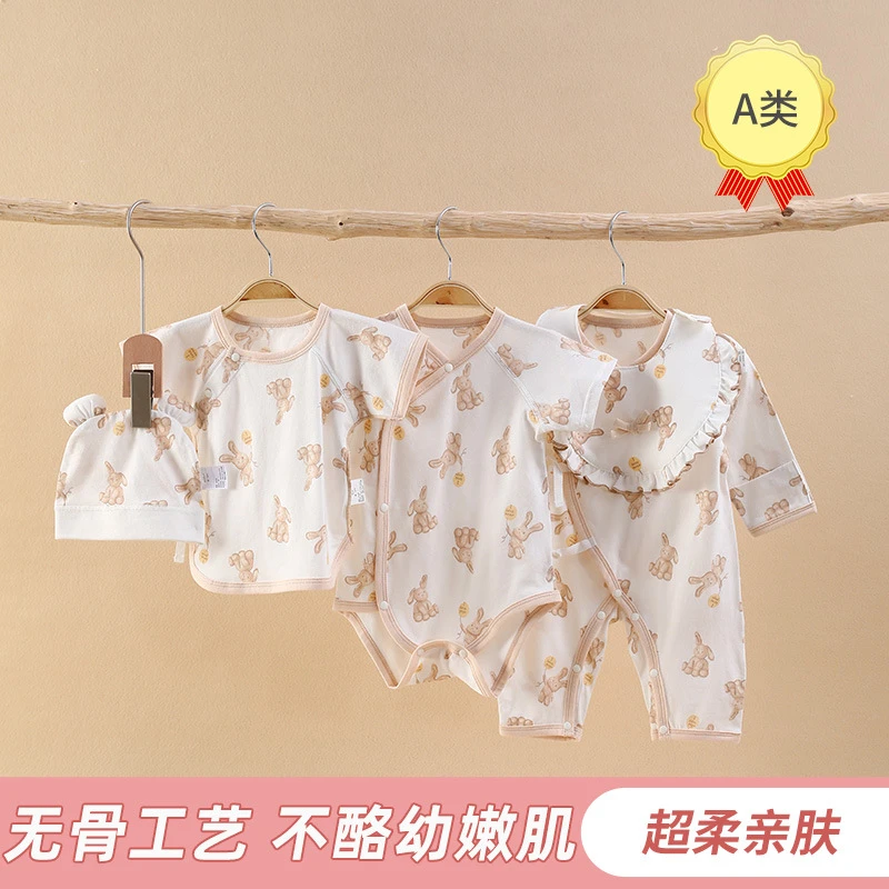 新生儿X5158夏季薄款X5159纯棉汗布连体衣半背衣A类包屁衣X5160