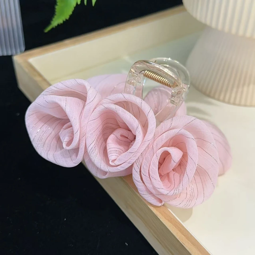 FUXI/福熙新款时尚百搭粉色三花高八抓夹1172