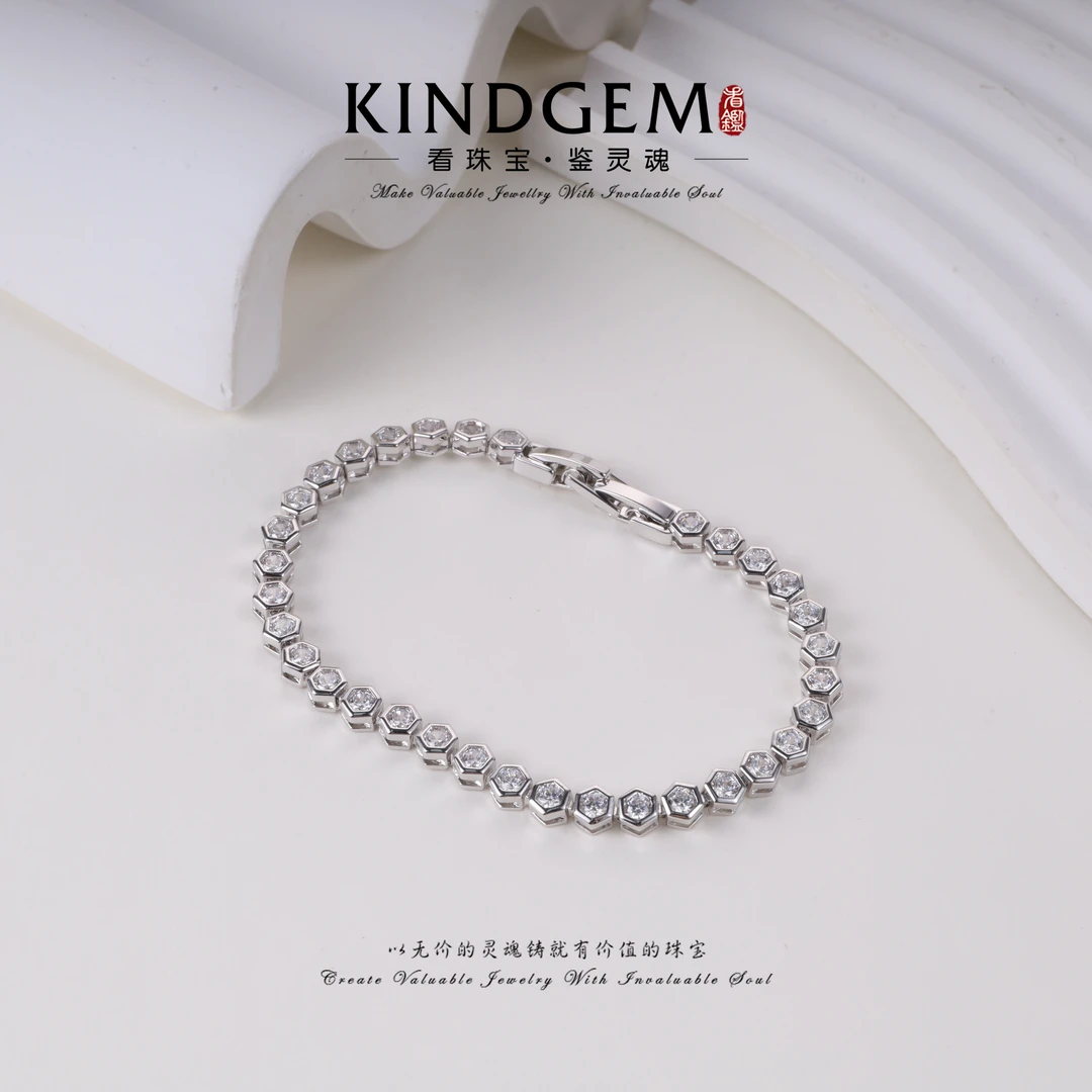 KindGem 轻奢简约气质蜂巢百搭手链（16cm）C-35965
