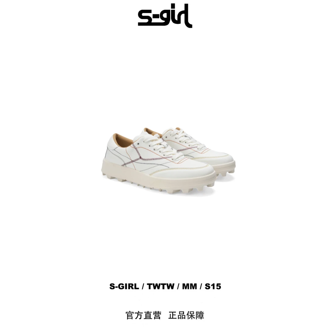 SGIRL TWTW［J722-3］鞋子女复古运动休闲女厚底百搭系带小白鞋
