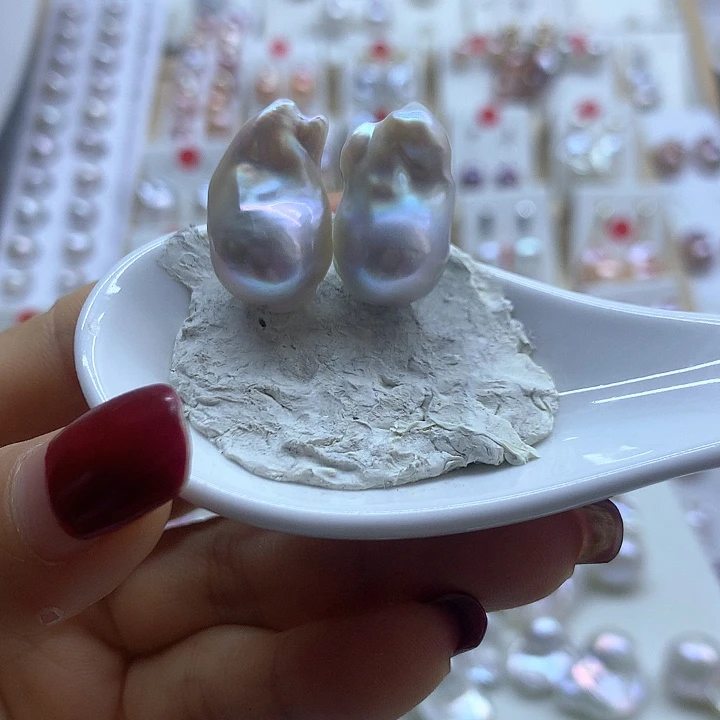 银S925镶嵌淡水珍珠耳饰十*