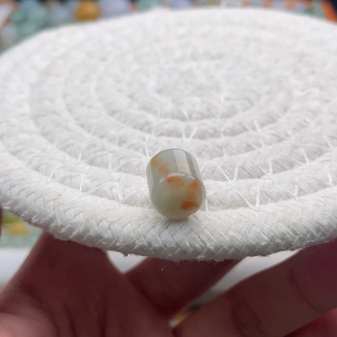 散珠翡翠天然缅甸翡翠a货桂花糕桶珠10.4×9.9