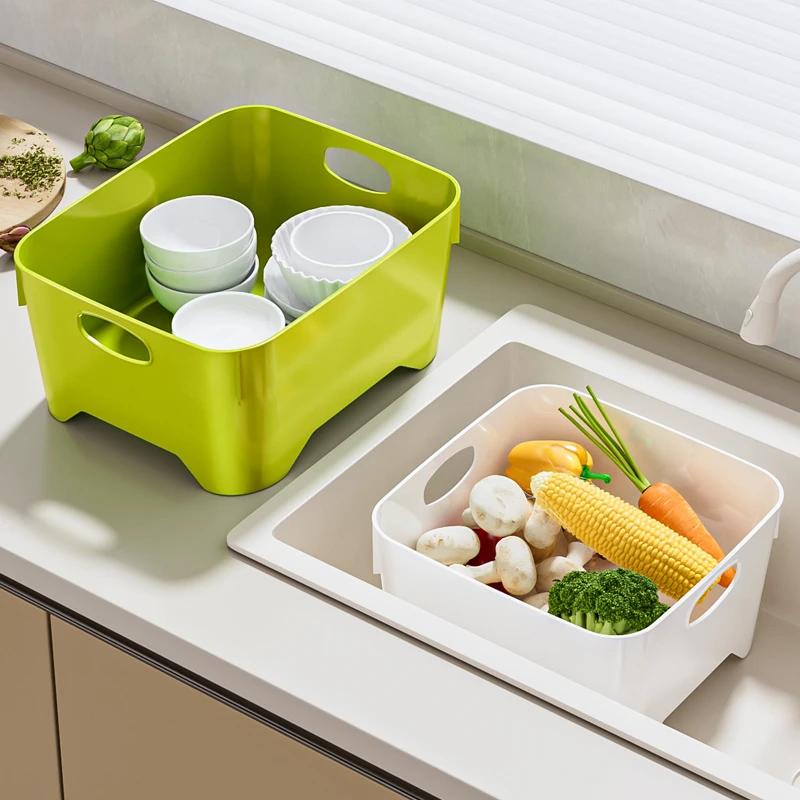 大容量沥水盆洗菜盆加厚厨房家用手提单水槽洗碗盆水果蔬菜沥水篮