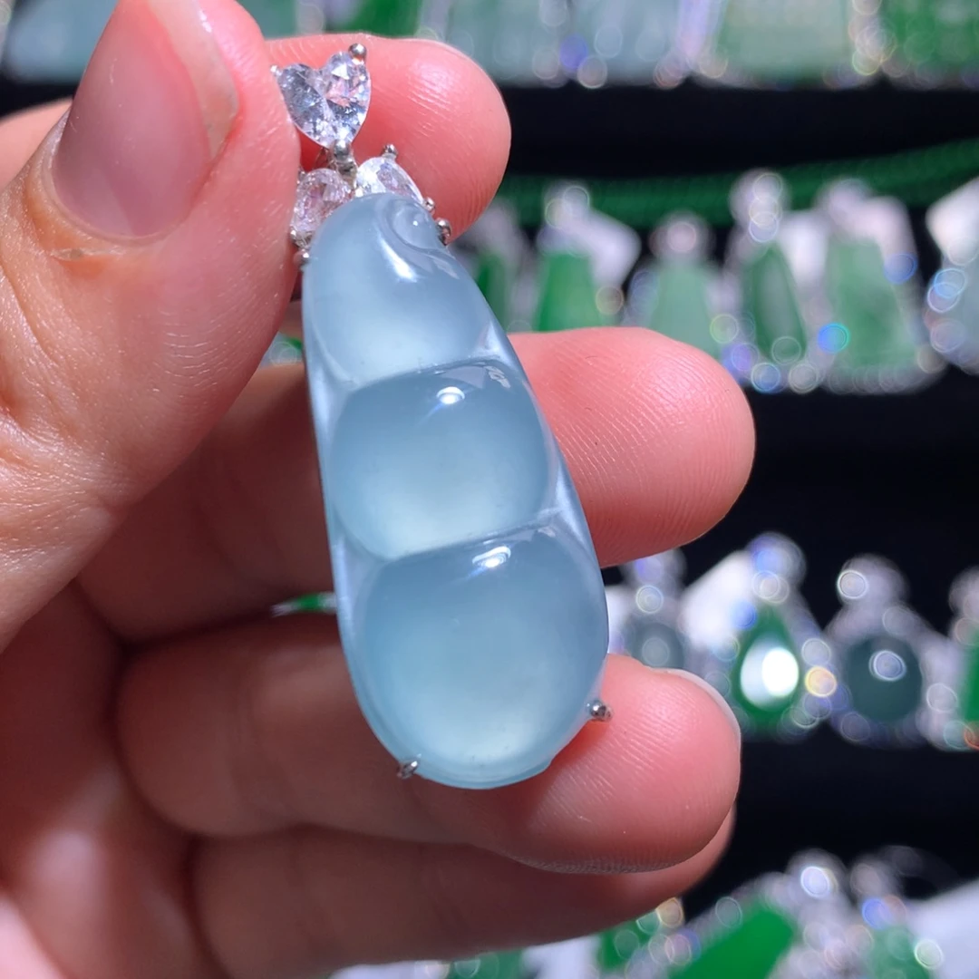 【闪购商品】翡翠银S925镶嵌颈饰天然翡翠