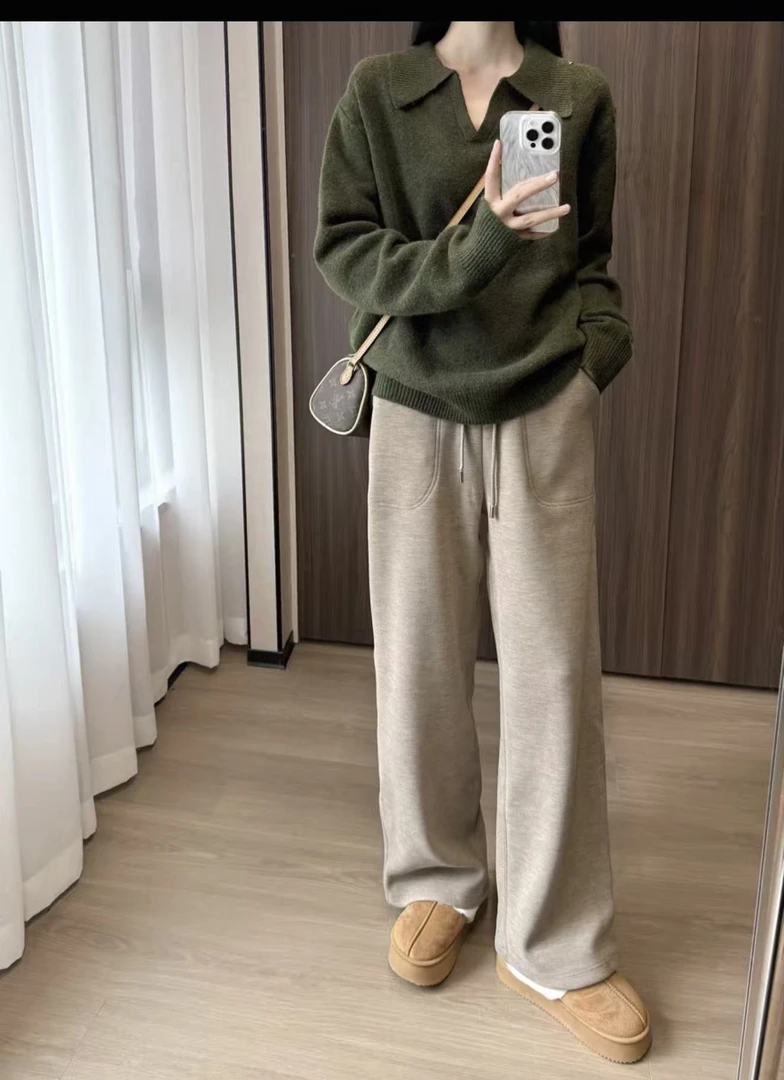 2595金标加绒阔腿休闲裤