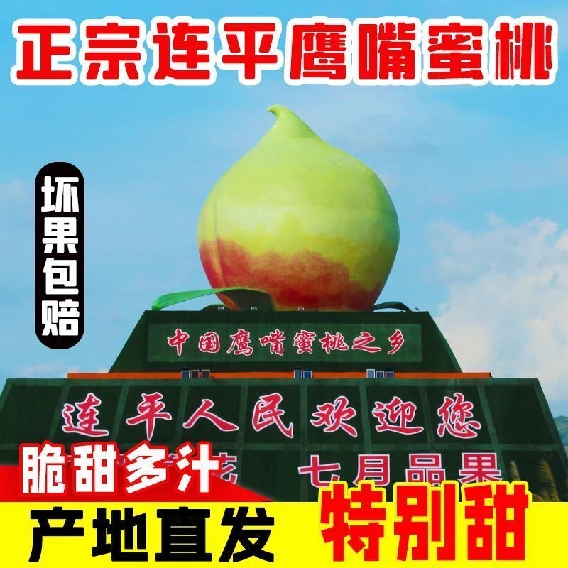 (现摘带箱5斤大果/果王)正宗河源连平上坪鹰嘴桃清甜脆口